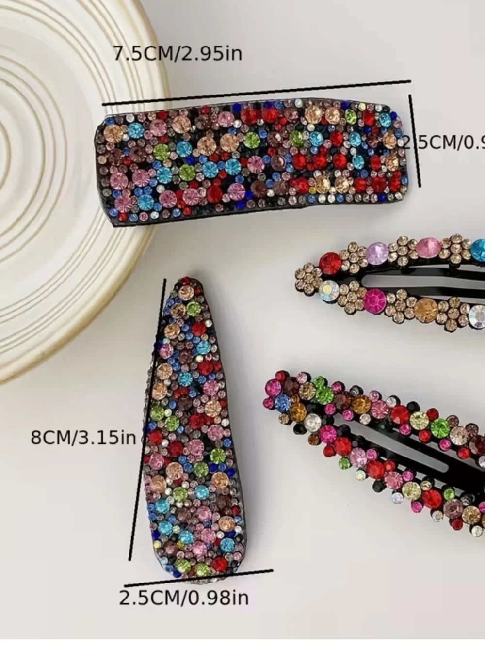 Rhinestone Hair Clip Set of 4